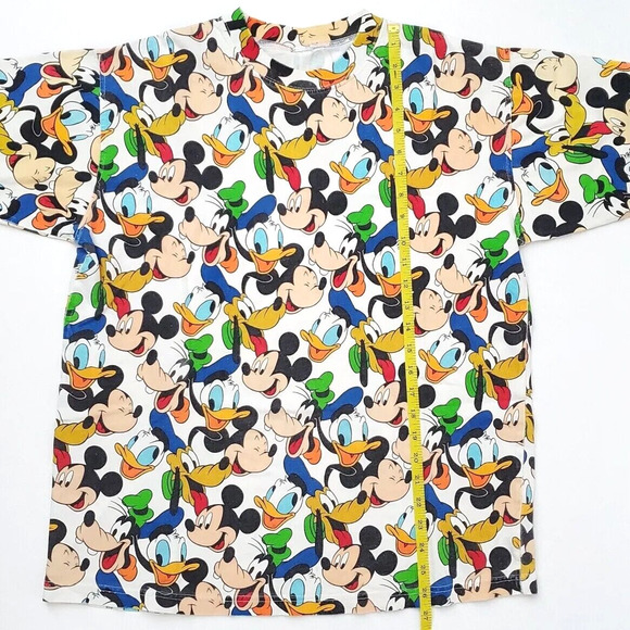 Vintage Walt Disney T-Shirt Tee All Over Print (Large) Mickey Donald Duck Goofy - Picture 3 of 4